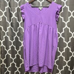 Umgee Lavender Ruffle Sleeve Tunic